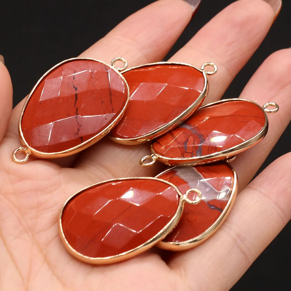 

Женский кулон с красным кристаллом, ожерелье и браслет из натурального камня