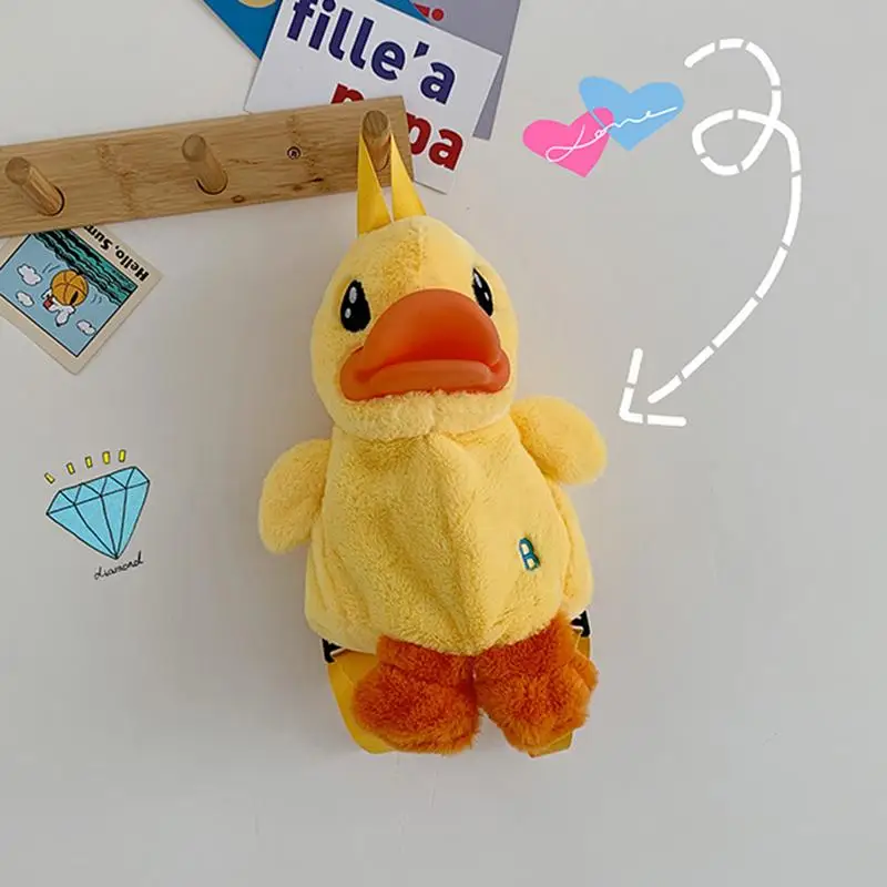 

Plush Backpacks Cute Funny Adult Kid Girls Duck Plush Purse Cartoon Animals Shape Backpack Bag Shoulder Kawaii Mobile Phone Bag