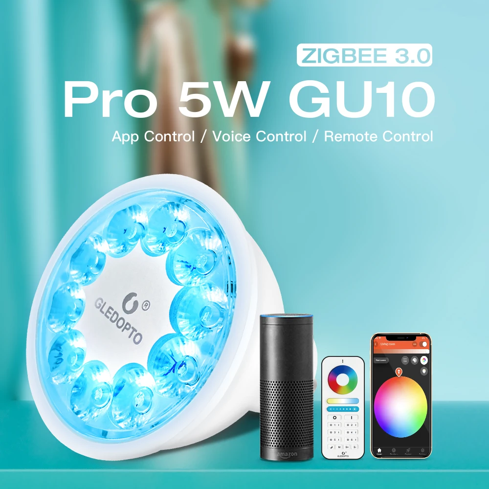 ZigBee 3.0 5W RGBCCT LED Spotlight GU10 Pro ZigBee 3.0 Intelligent Spotlight Alexa SmartThings Tuya App Voice Control