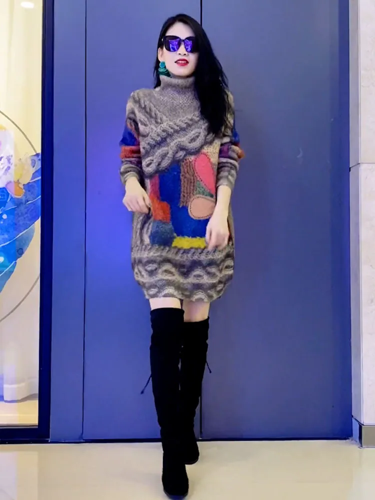 Женское платье 2024 осенне-зимняя новая модная темпераментная корейская