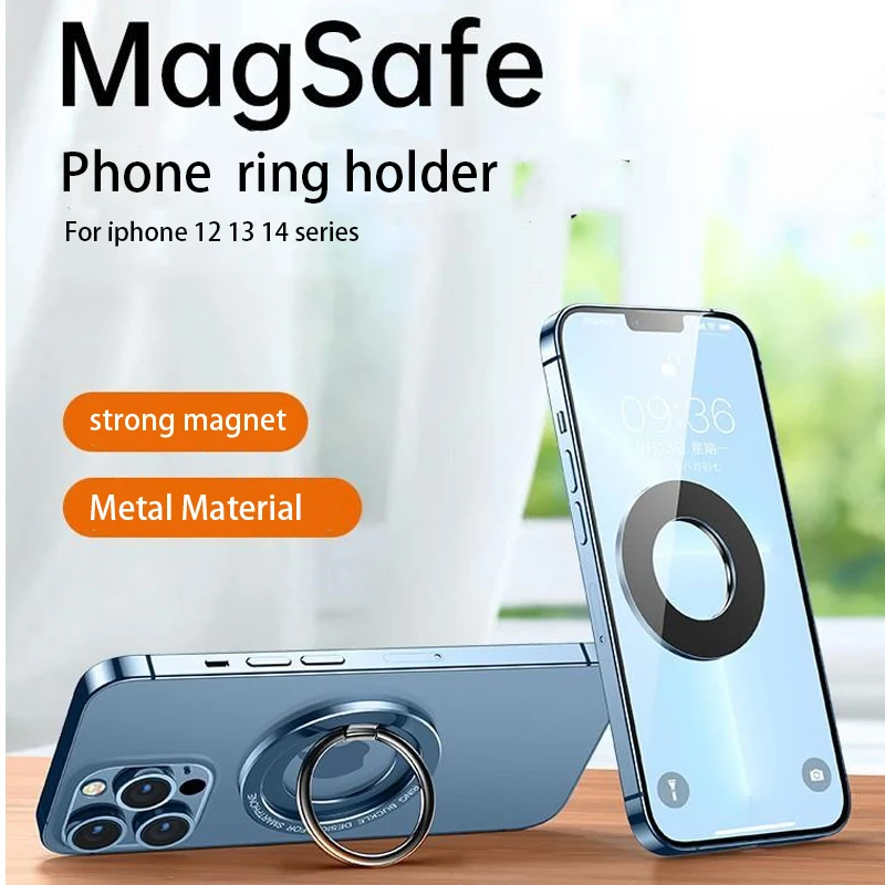 Magnetic Cell Phone Ring Holder Compatible with iPhone 12 13 14 Series MagSafe Removable Cell Phone Grip Kickstand