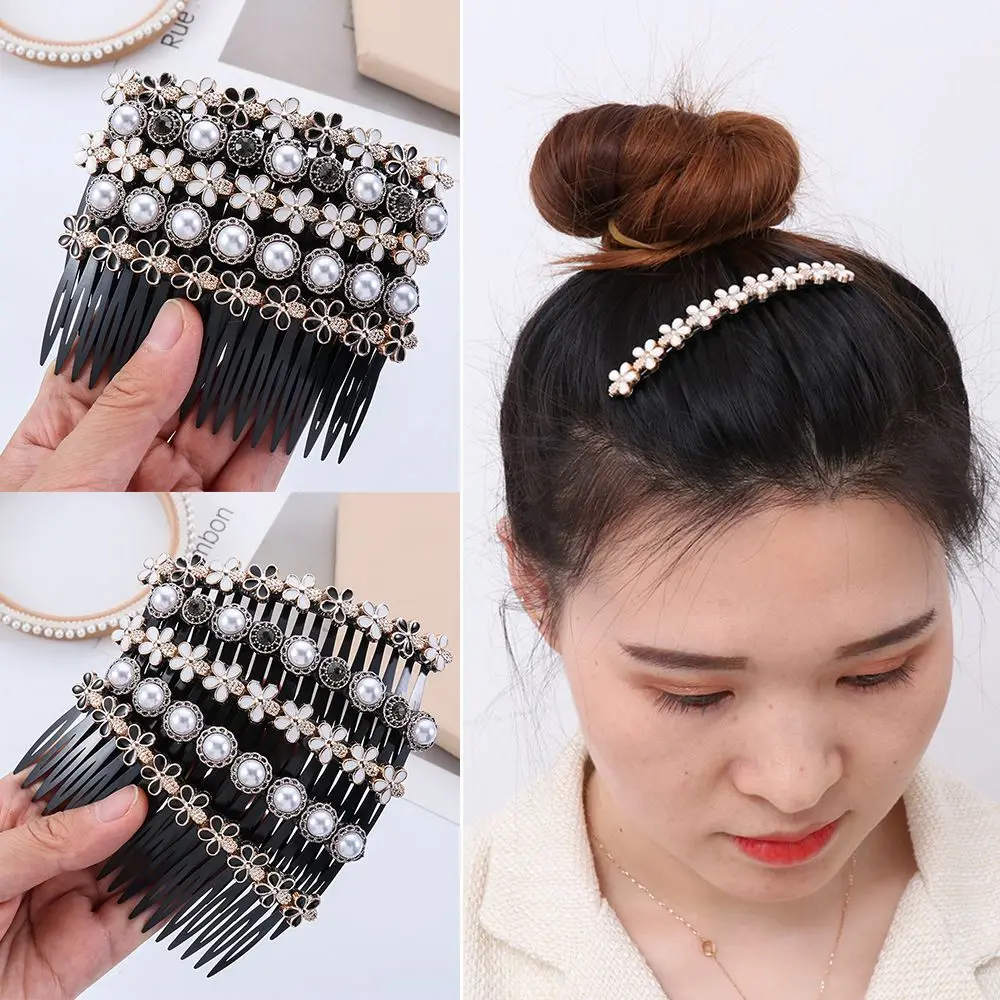 

20 Teeth Girls Hair Accessories Headwear Hairband Rhinestone Buttons Hair Clip Inserted Hair Comb Bangs Hairpins