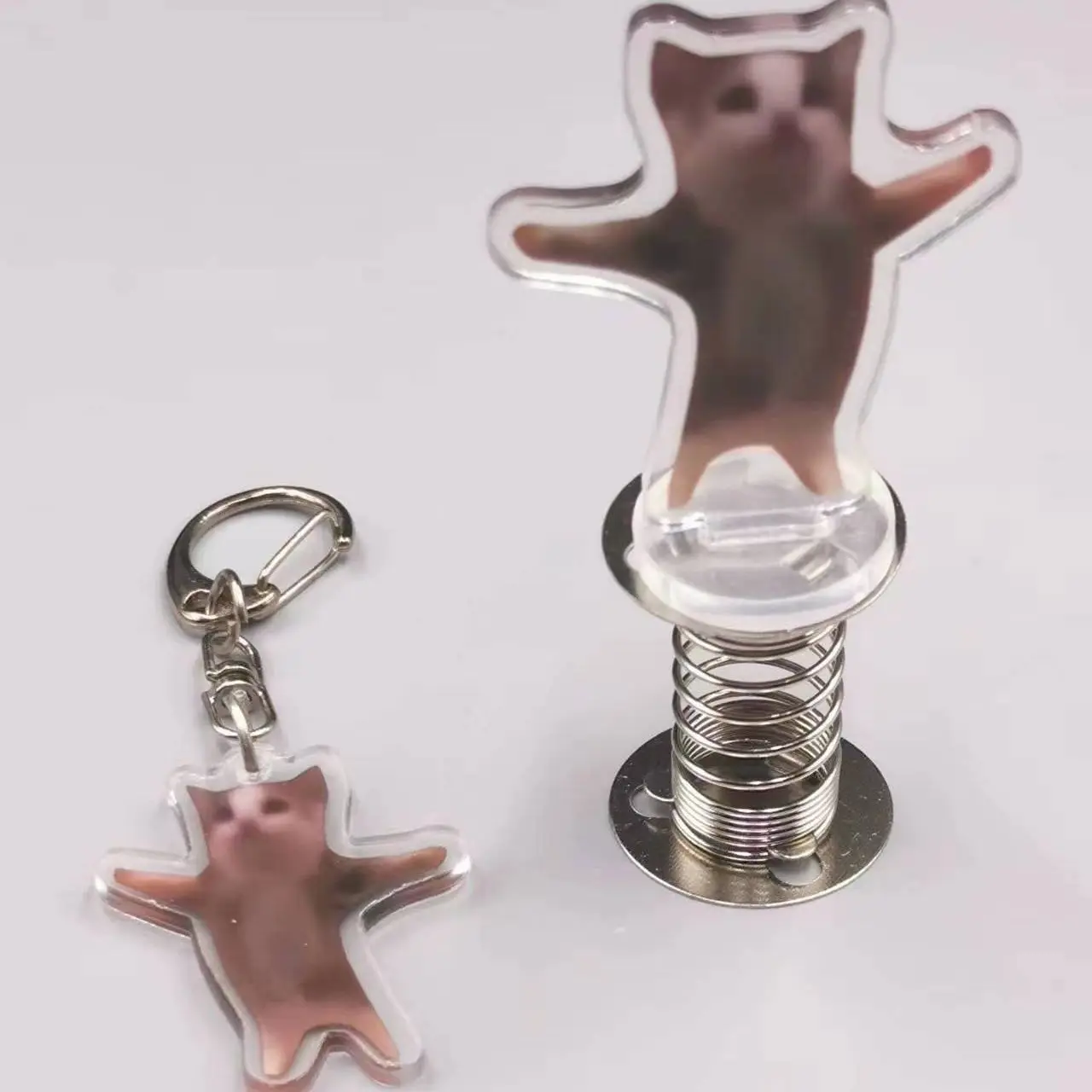 2023 New Fun Cute Happy Cat Banana Cat Pendant Car Key Chain Spring Model Car Decorated With Student Gifts