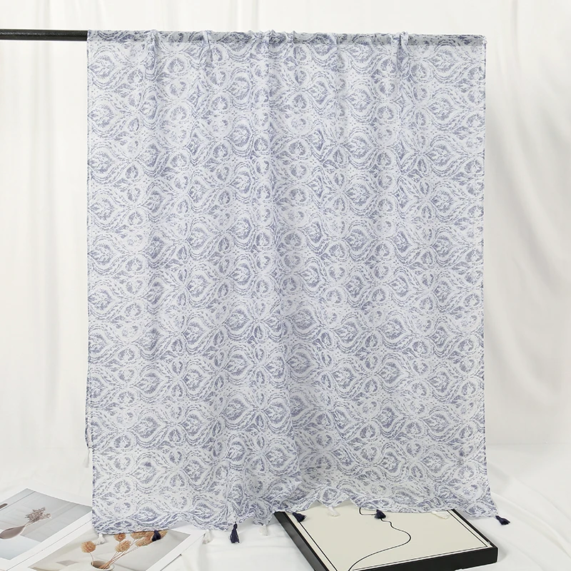 Шарф с кисточкой хлопковая шаль элегантный дизайн шейный платок новинка Echarpe