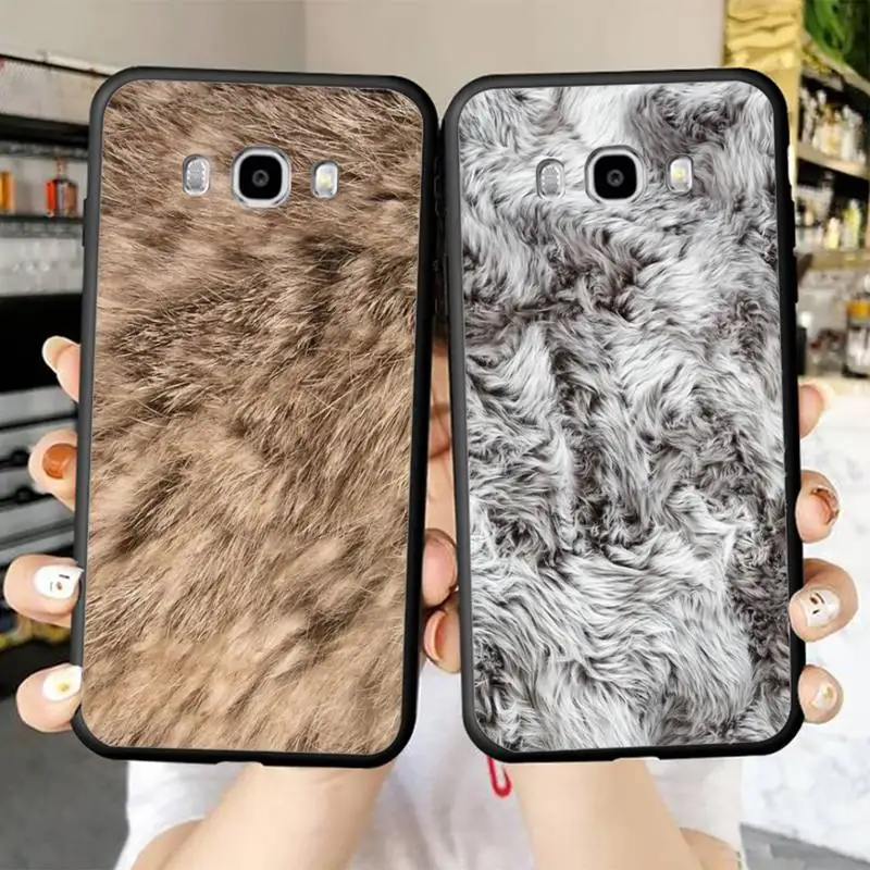 

Colorful Fur Feather Phone Case for Samsung J 2 3 4 5 6 7 8 prime plus 2018 2017 2016 core