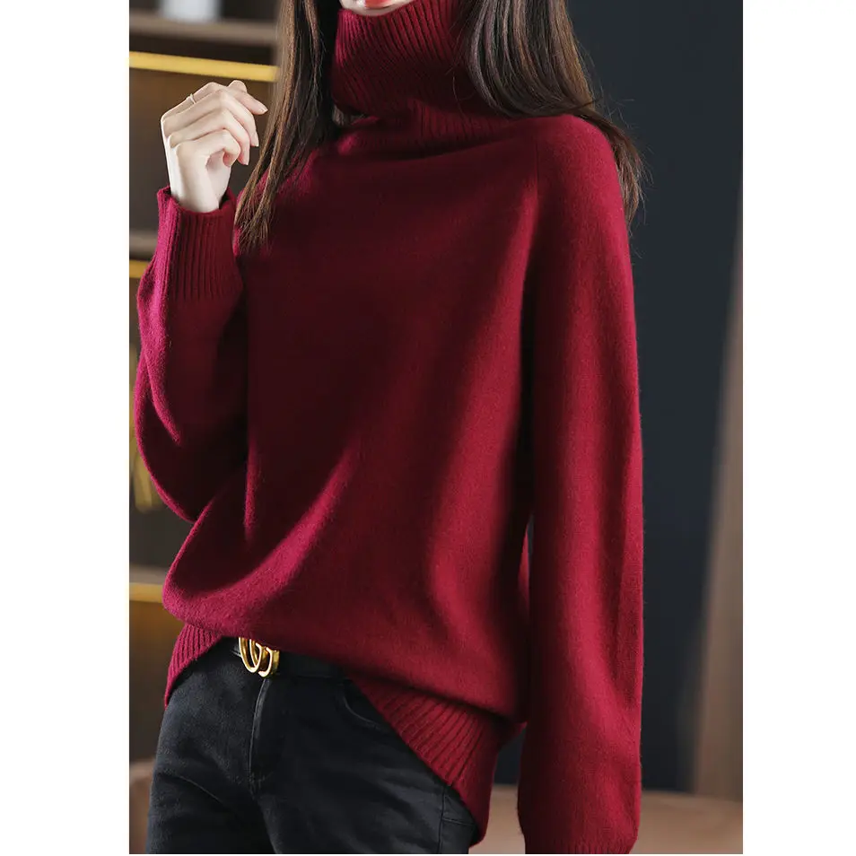 

2022 New Women Cute Sweater Casual Knitted Pullovers Turtleneck Elegant Harajukux Vintage Cute Sweet Holiday Jumper Female J19