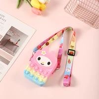 2022 pop toys my melody push silicone bubble bag reliver stress autism adult kid coin pouch purse valentines day gift
