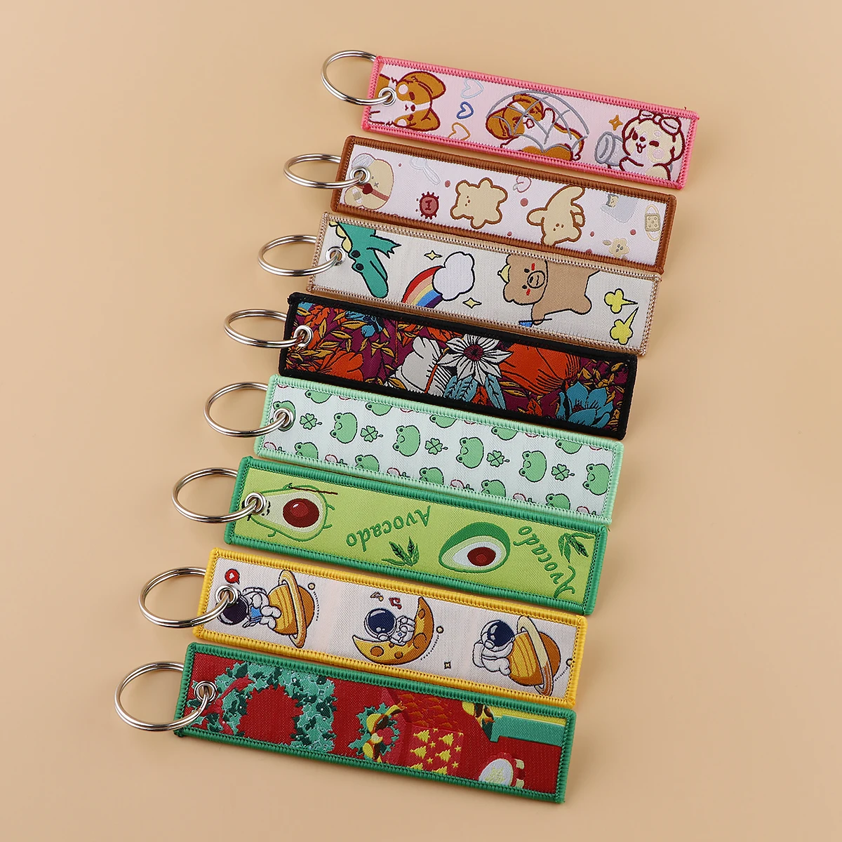 

Cute Bear Key Chain Chaveiro Astronaut Key Tag Embroidery Keychain Ring Jewelry Luggage Tag Key Fob Christmas gifts