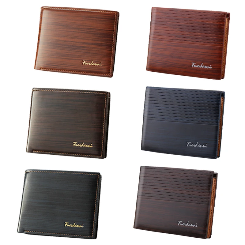 

2022 New Fashion Vintage Men Leather Wallet Brand Luxury Short Slim Male Purses Money Clip Credit Card