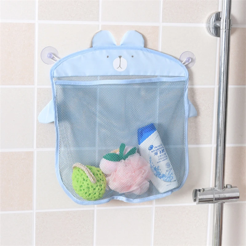 

1Pcs Cartoon Animal Durable Bath Toys Bags PVC/Polyester 3 Colors Kids Basket High-capacity Baby Supplies Bathroom Mesh Bag