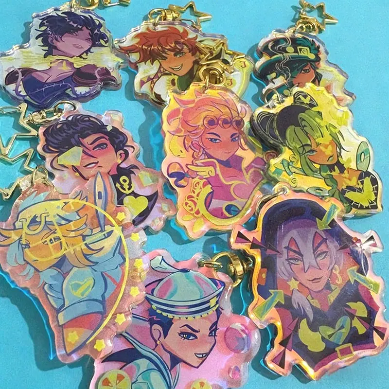 Фото Брелок-подвеска STEEL BALL RUN Gyro Zeppeli из акрила для рюкзака, аксессуары, коллекционная игрушка по аниме-игре Johnny Joestar, подарок №1