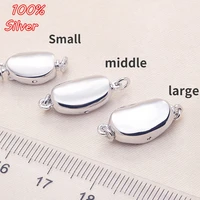 s925 sterling silver necklace bracelet buckles yuanbao clasp insert stick ending button diy jewelry making accessories wholesale