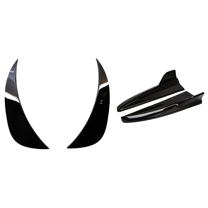 

Front Bumper Side Air Vent Splitter With Rear Bumper Lip Diffuser Splitter For Mercedes Benz C-Class W205 C63 15-21
