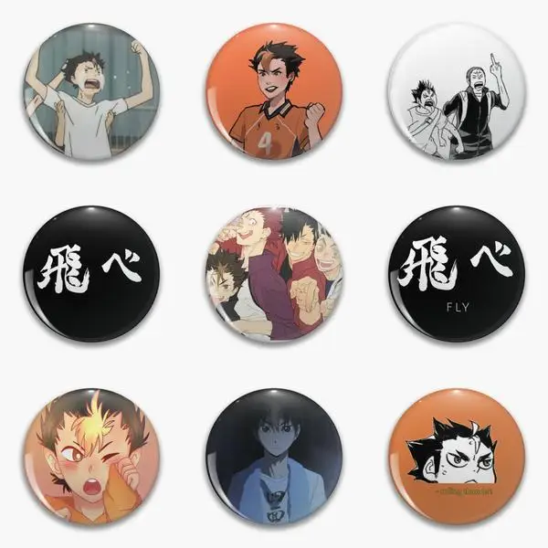 

Noya Crying Haikyuu And Tanaka Fly White Soft Button Pin Customizable Lover Cartoon Hat Fashion Creative Collar Women Cute