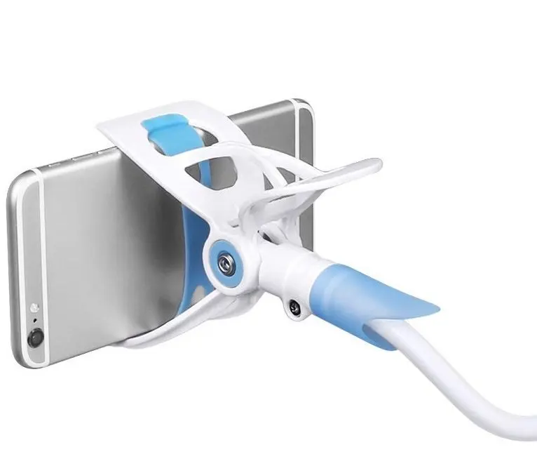 

,Stylish Durable Stylish & Durable White Phone Clip Holder With Rotating Flexible Arm - Perfect for Hands-free Use & Tasks.