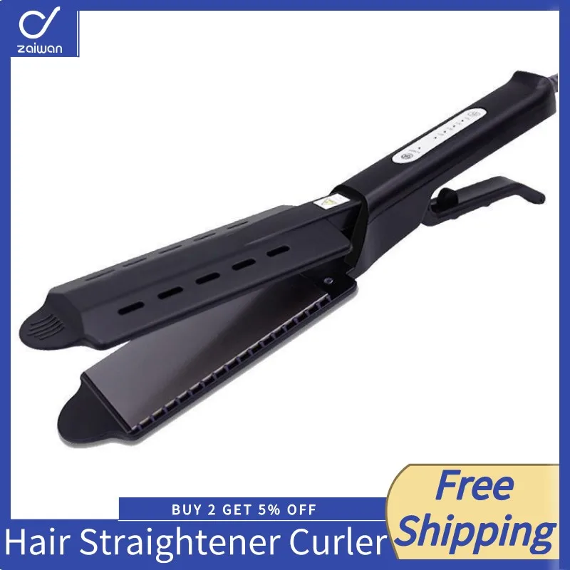 Alisador de Cabelo Ajuste de Temperatura Modelador de Cabelo para Cabelo Quatro-engrenagem Cerâmica Turmalina Ionic Flat Iron Curling Ferro Feminino