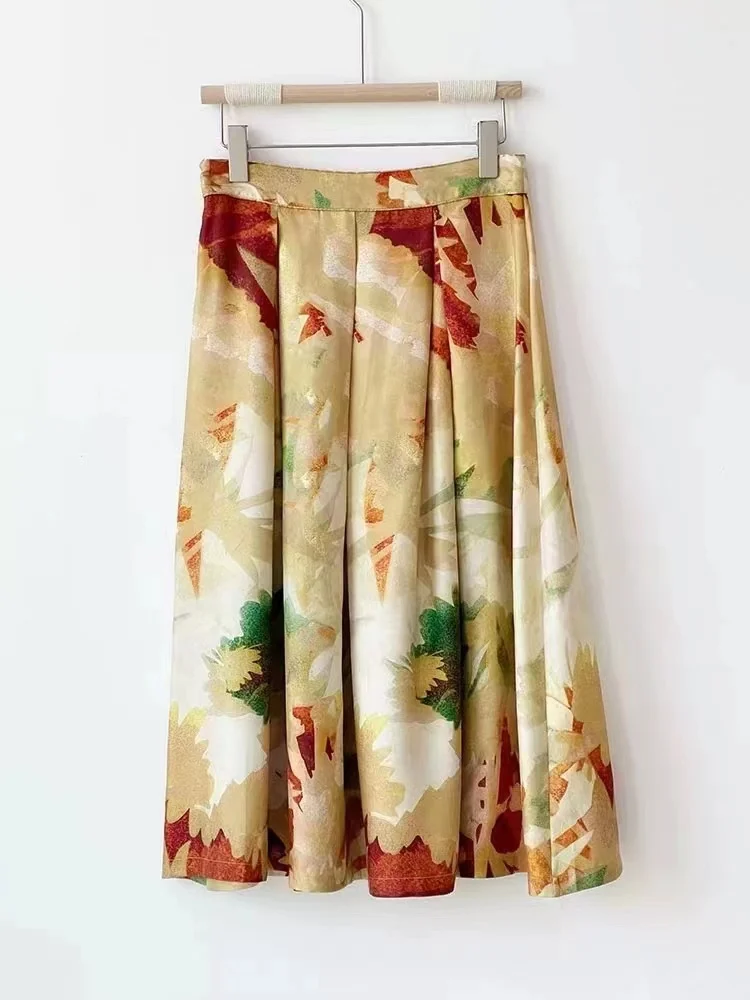 

2022 new women fashion sexy gold waist twill skirt 0628