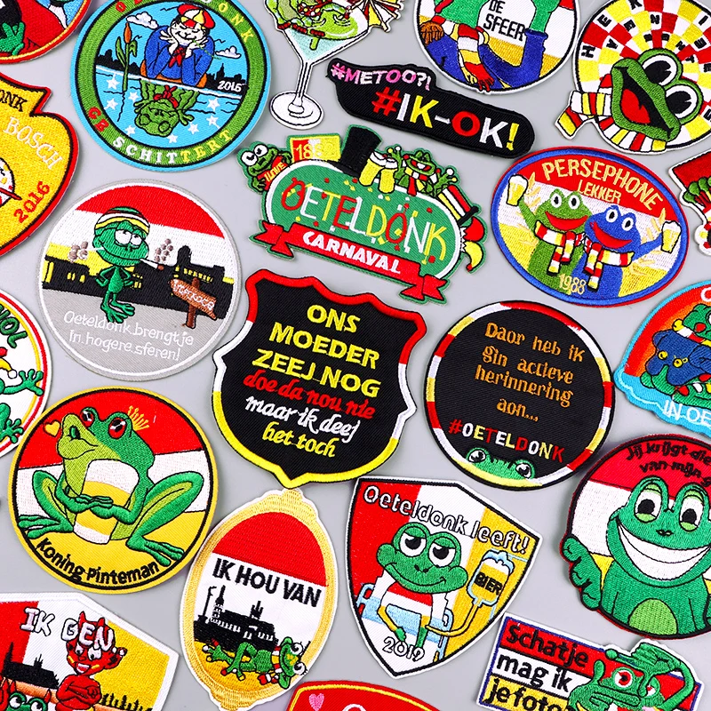 Нашивки С Эмблемой Oeteldonk Для Одежды Карнавальный Дизайн Лягушки Гладильная 3d