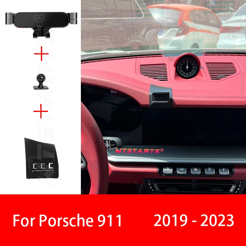 Автомобильный держатель для телефона с GPS-навигацией для Porsche 991 992 997 2012-2023, регулируемый вращающийся держатель для телефона, аксессуары для салона автомобиля