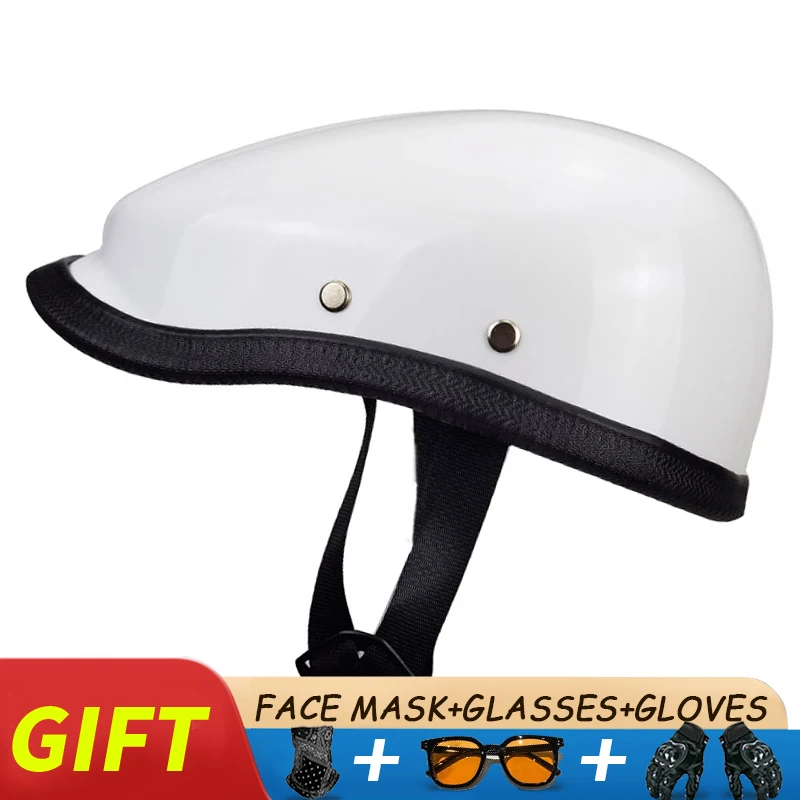 

Motorcycle Helmet German Leather Vintage Casco Moto Motorcycle Open Face Retro Half Helmet Chopper Biker Pilot Cruiser,Chopper