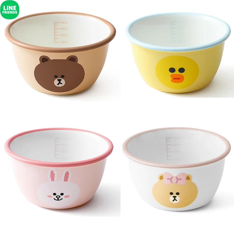 

Милая миска аниме Line Friends для детей, милая коричневая креативная детская керамическая мерная миска для измерения диеты и потери веса