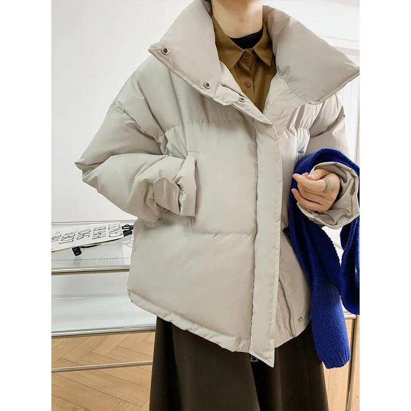 2022 Winter Cotton Clothing Women Short Collar Jacket Loose Chic Bread Clothing Warm Windproof Clothes enlarge