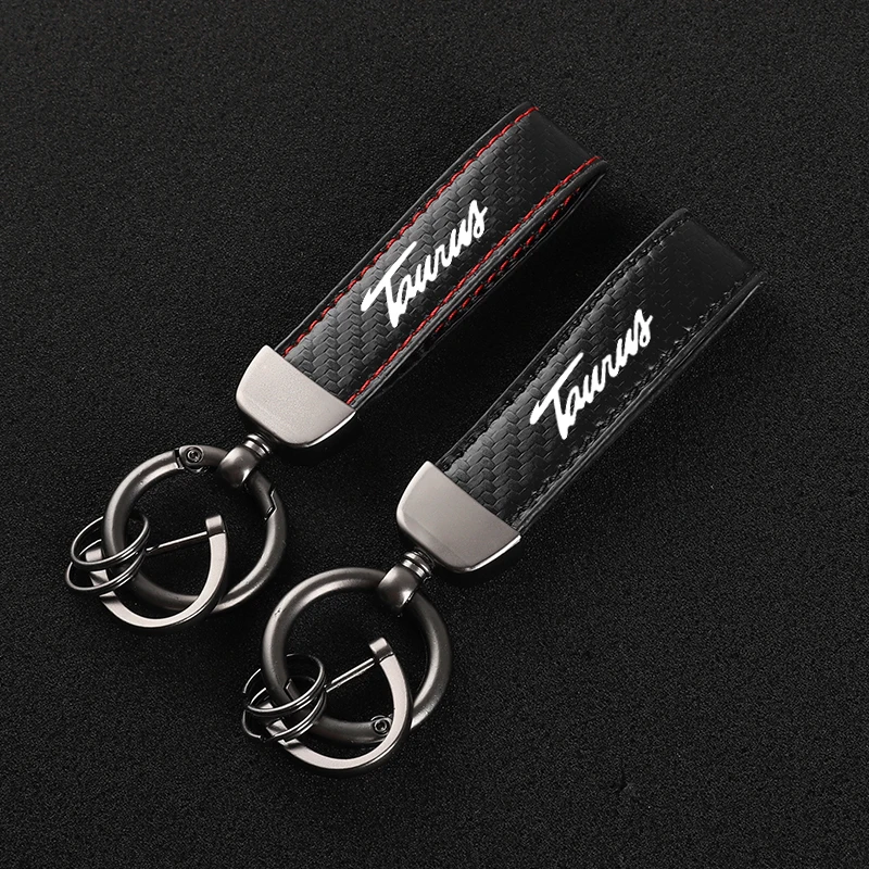 Leather Carbon Fiber Car Rings Keychain Zinc Alloy Keyrings For Ford 2 3 4 5 MK 2 6 7 Ranger Fiesta Kuga Mondeo Fusion Taurus