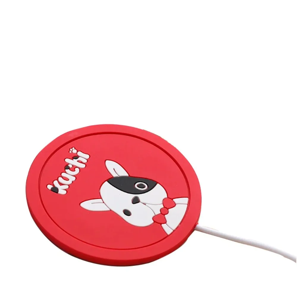 Коврик для кружки силиконовый USB-подогреватель чашек круглый мультяшный