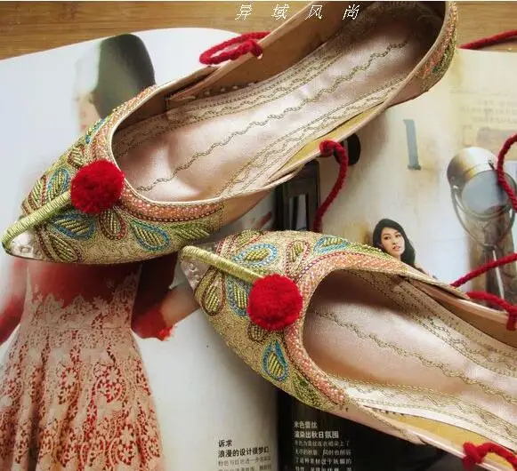 Пакистанские женские туфли с вышивкой, индийский Летний носок | AliExpress
