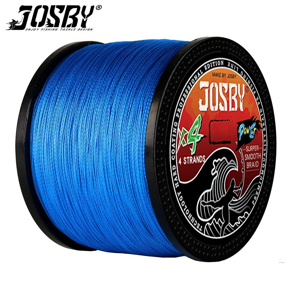 

JOSBY 4-жильная плетеная многонитевая рыболовная леска 1000 м 300 м 500 м X4 PE проволока 8-80 анг. Фунт. Сверхпрочная гладкая рыболовная леска для морской воды