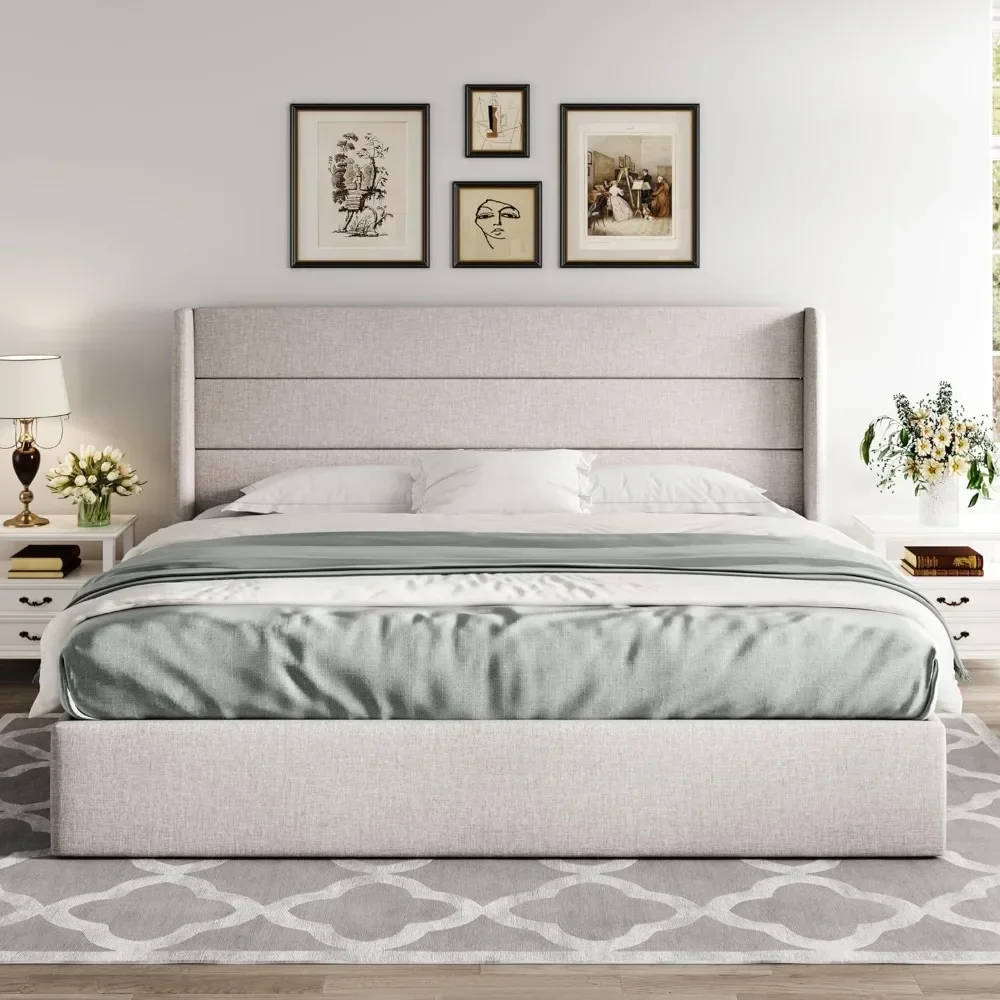 Подъемная кровать большого размера современное изголовье кровати с крыльями без