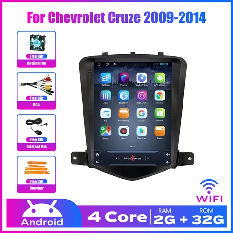 Автомагнитола Tesla Style 2 Din, 9,7 дюйма, Android, для Chevrolet Cruze 2009-2014, стерео, автомобильный мультимедийный видеоплеер, DVD, GPS-навигация