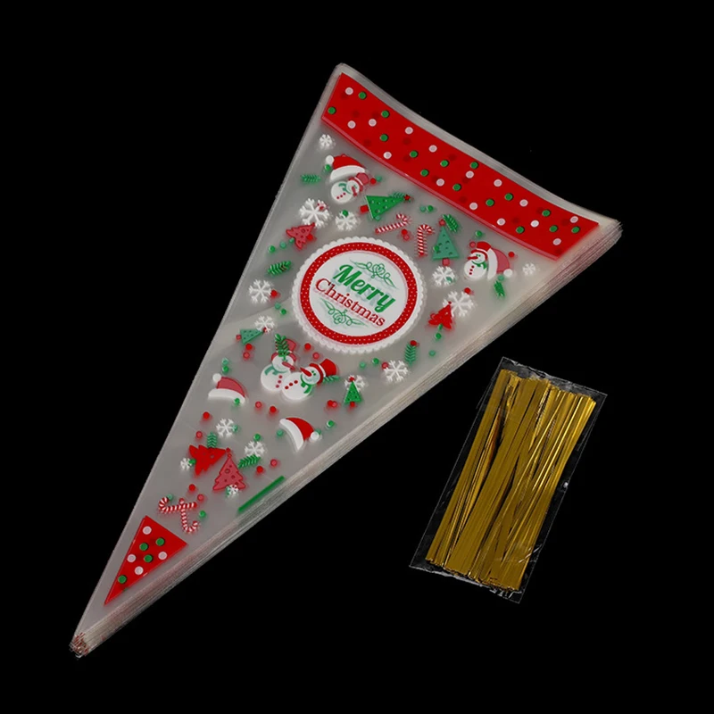 100 рождественских мешков с конусами рождественские шляпы снежные фигурки