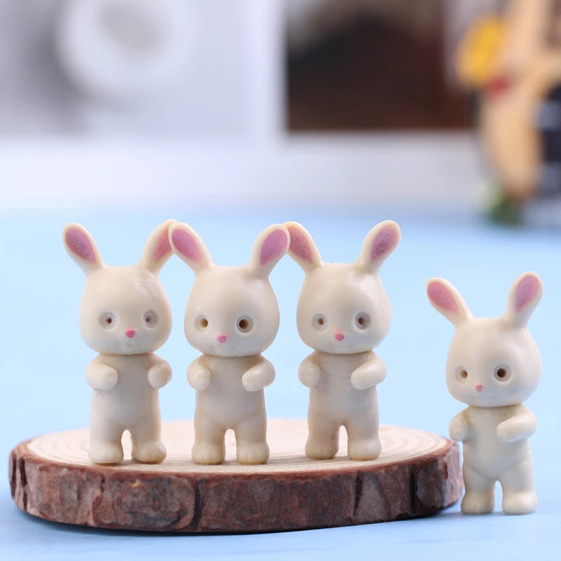 

1Pc 1:12 Dollhouse Miniature Rabbit Animal Model Standing Rabbit Doll Home Decor Mini Ornament Desktop