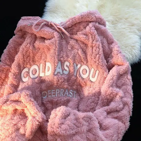 Медвежьи уши, мягкий пуловер с вышивкой ягненка, холодный as You, женский свитшот, осенне-зимнее утепленное пальто, свободные топы цвета хаки