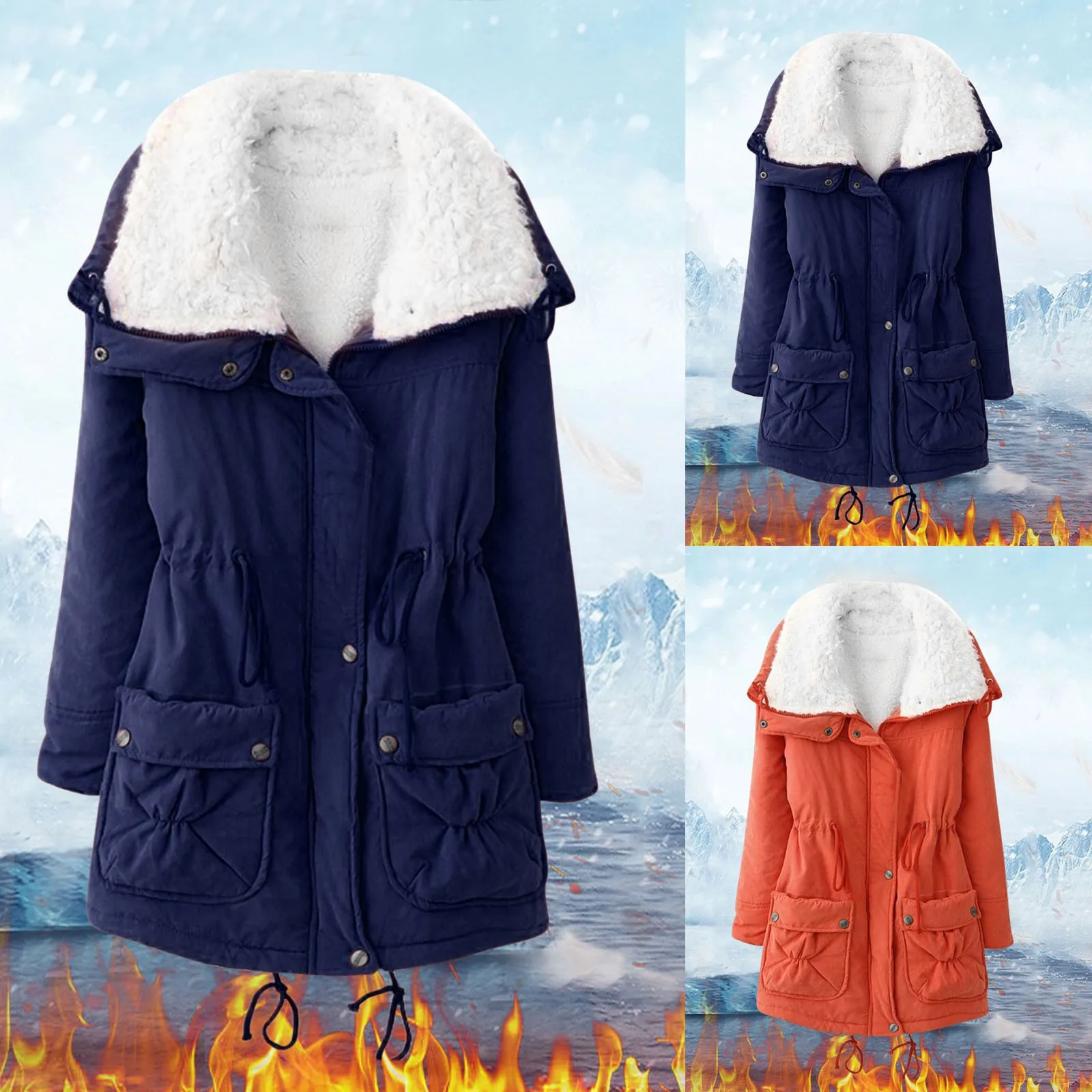 

Зимняя женская зимняя куртка, Женская Теплая Флисовая рабочая куртка, куртка с капюшоном, зимняя женская зимняя куртка для женщин