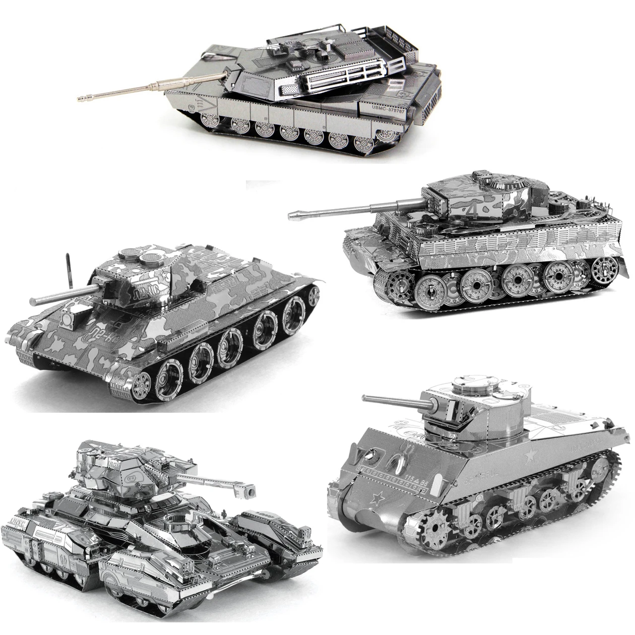 

Tank 3D Metal Puzzle Chieftain Tank MK50 chi-ha tank M1 Abrams Tank model KITS Assemble Jigsaw Puzzle Gift Toys For Children
