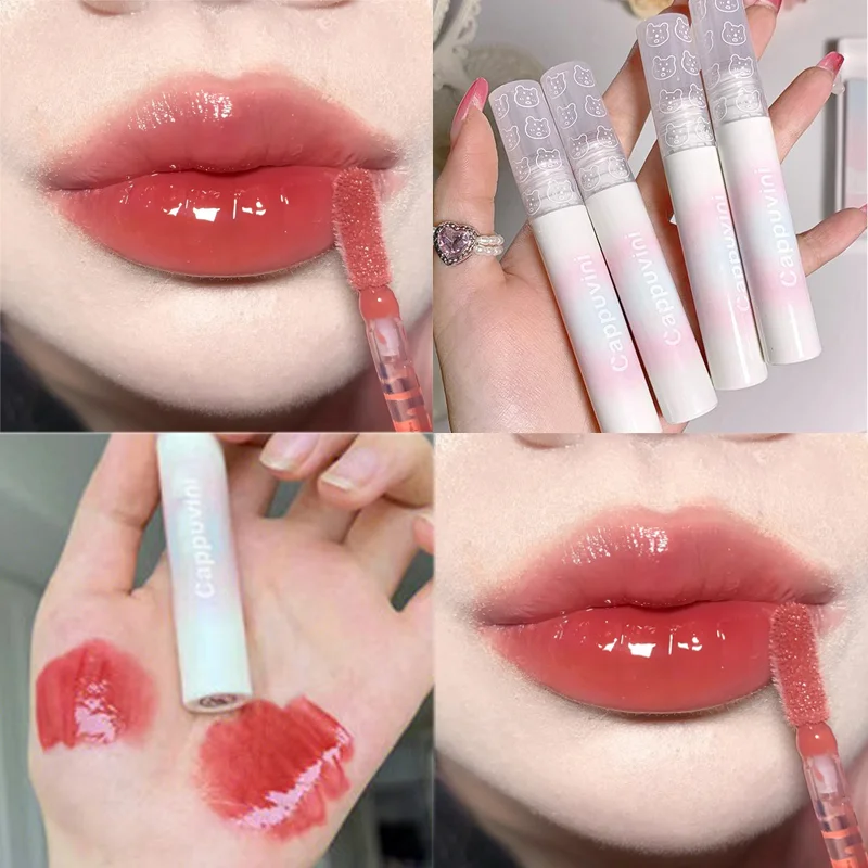 

Mirror Water Lip Gloss Transparent Glass Moisturizing Lip Oil Waterproof Lasting Liquid Lipstick Nude Red Clear Lip Glaze Makeup