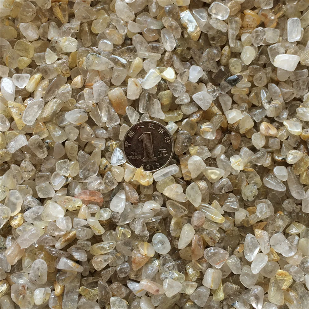 500 г натуральные камни гравий бриллиантовый минеральный кварц рутилированные