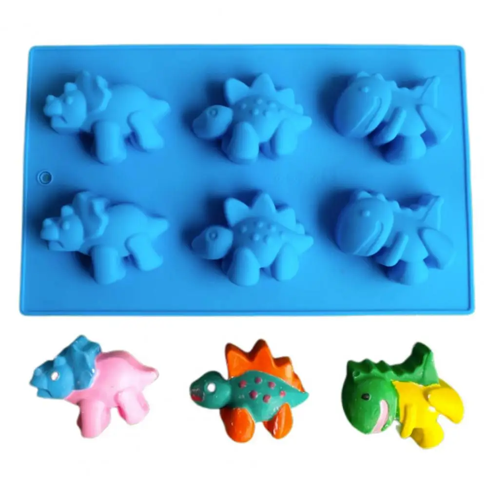 

Soap Mold Convenient Lightweight No Deformation 6 Grid Lion/Dinosaur Pastry Mold Home Supplies Biscuit Mold Pastry Mold