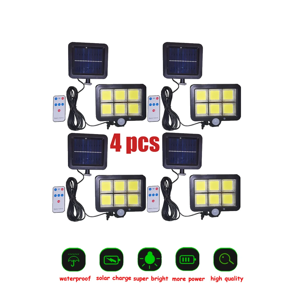 

seperable 120 LED Outdoor Solar Wall Light PIR Motion Sensor Solar Lamp Waterproof Infrared Sensor Garden Light indoor 5M cable