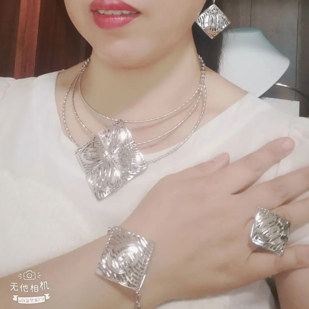 

Women Jewelry Set Latest Gold Plated Brazilian Style Handmade Luxury Necklaces Wedding Party Holiday Gifts Jewelry FHK13619