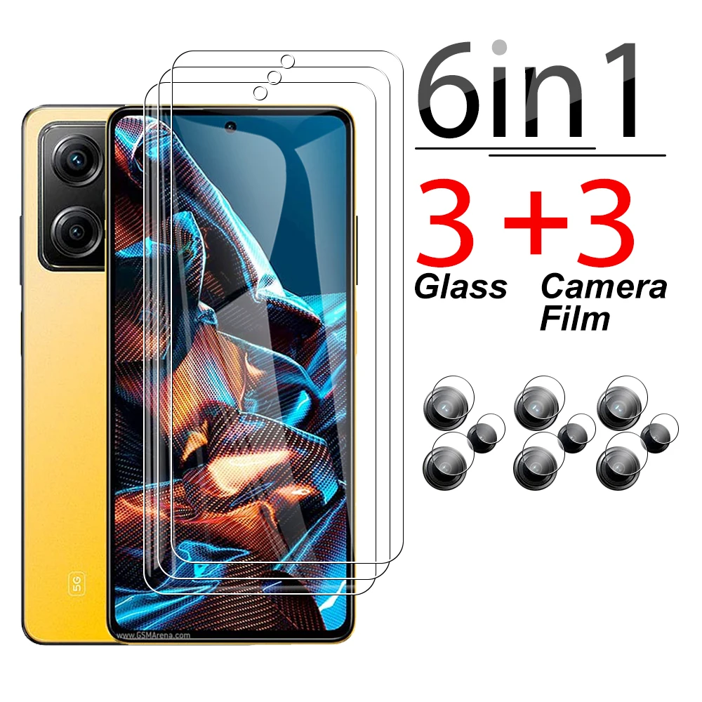 

6in1 Camera lens screen protector For Xiaomi Poco X5 F5 C65 C50 pocco X4 M4 M5 Pro transparent High definition tempered glass