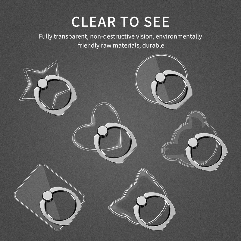 

Transparent metal phone holder, foldable socket holder, ring holder, suitable for all mobile phone base mobile phone accessories