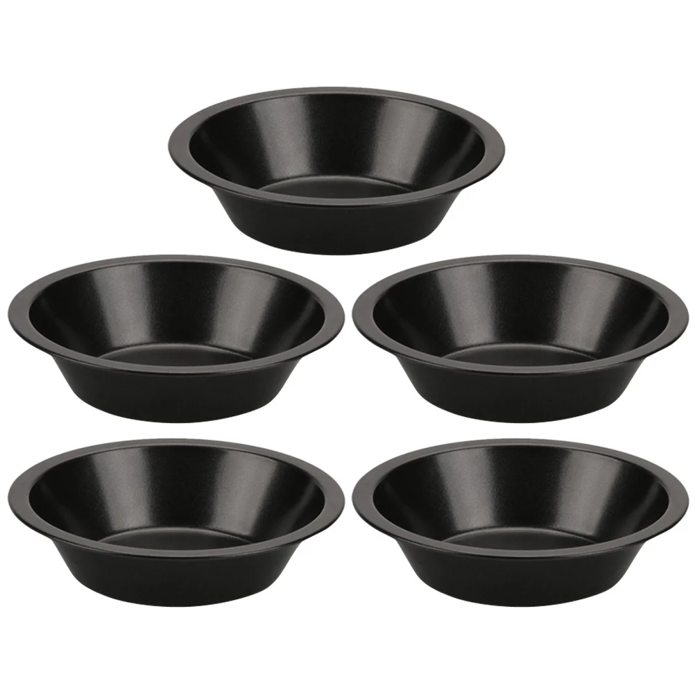 

5 Pcs Stainless Steel Pizza Tray Pizza Plate Individual Pie Tins Multi-use Pans Bread Metal Carbon Steel Oven Tray Non-stick