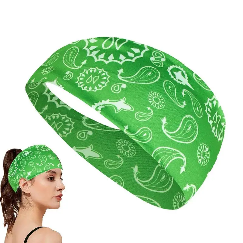 

Gym Headband Sport Headband Hemiyan Style Printed Quick Absorbent Super Slim Comfortable Lightweight Sweat Absorbing Headband