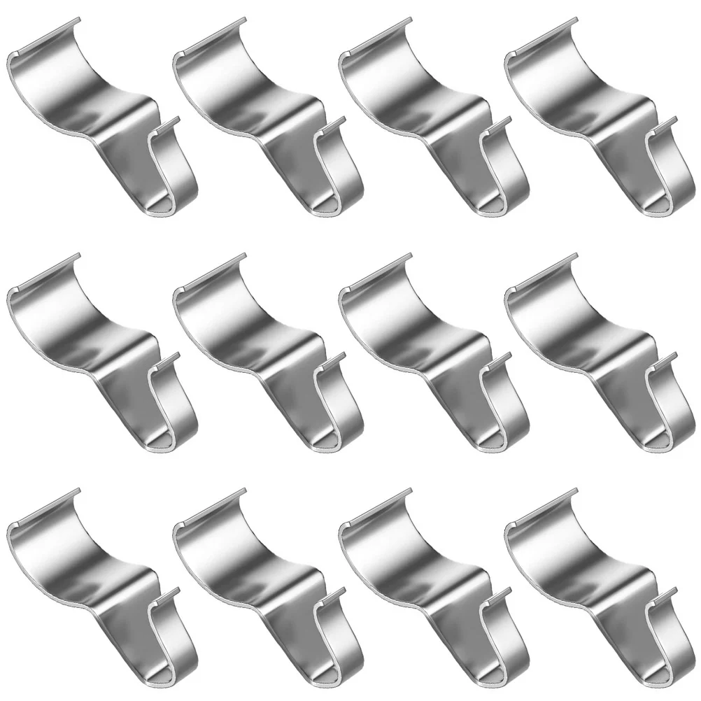 

12 Pcs No Punching Vinyl Hooks Outdoor Towel Balcony Stainless Steel Metal