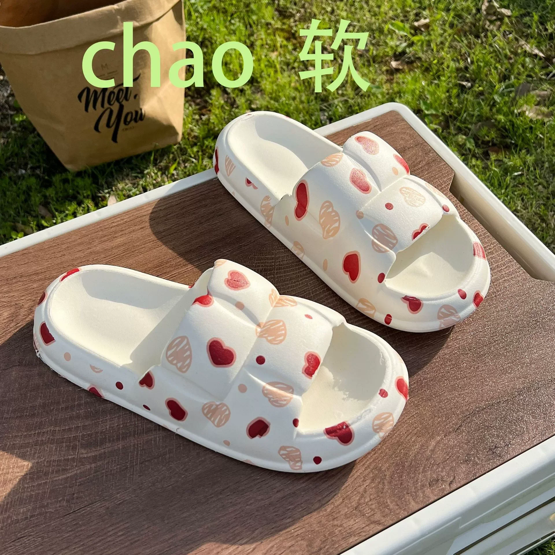 2022 Summer Women Slippers Fashion Girlish Heart Thick Soft Sole Bathroom Indoor Outdoor Beach Slides Woman Non-slip Sandals
