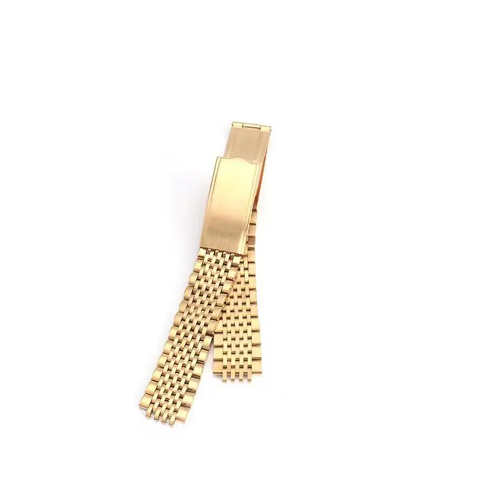 18mm 19mm 20mm Curved End Stainless Steel Silver Gold Watch Band Strap Bracelet Fit For Omega Watch