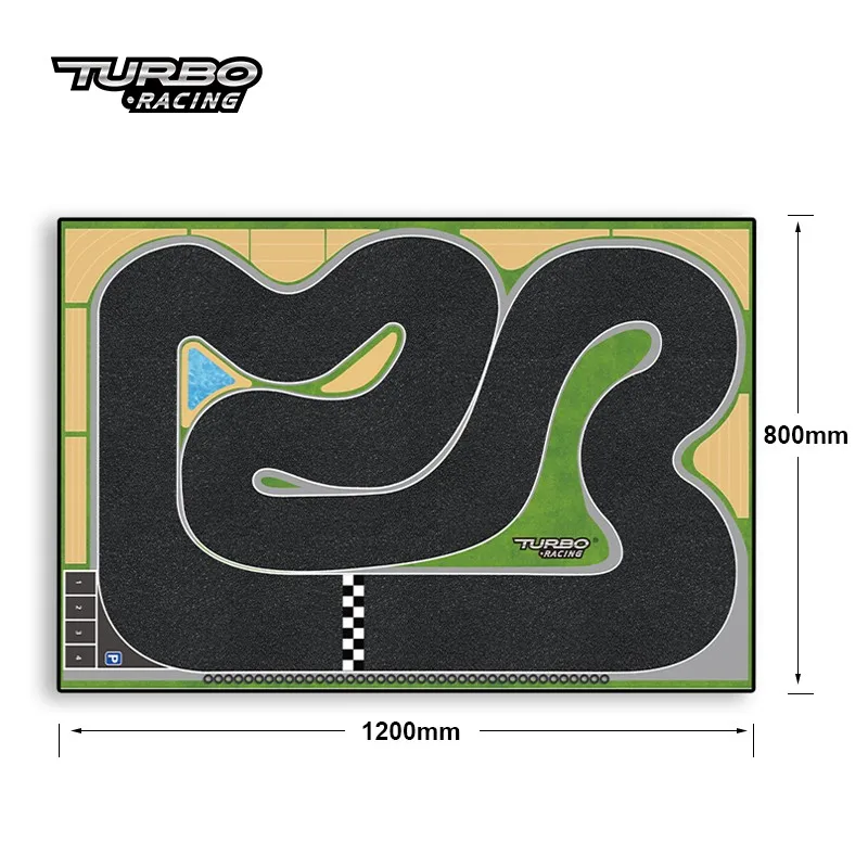 New listed 120x80cm Portable Turbo Racing Rubber Mat 1:76 RC Mini Car Track Race for Table Racing